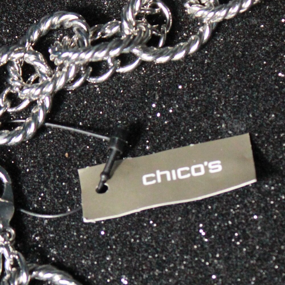 NWT Chico's Silver Twist Braided Necklace - Picture 7 of 8